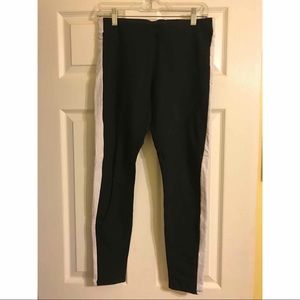 Black and White Side Striped Leggings